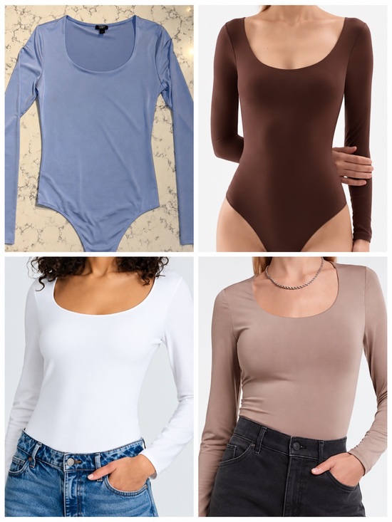 Express Tops - Express Body Contour Scoop
Neck Long Sleeve Bodysuit Size XS Bundle of 4